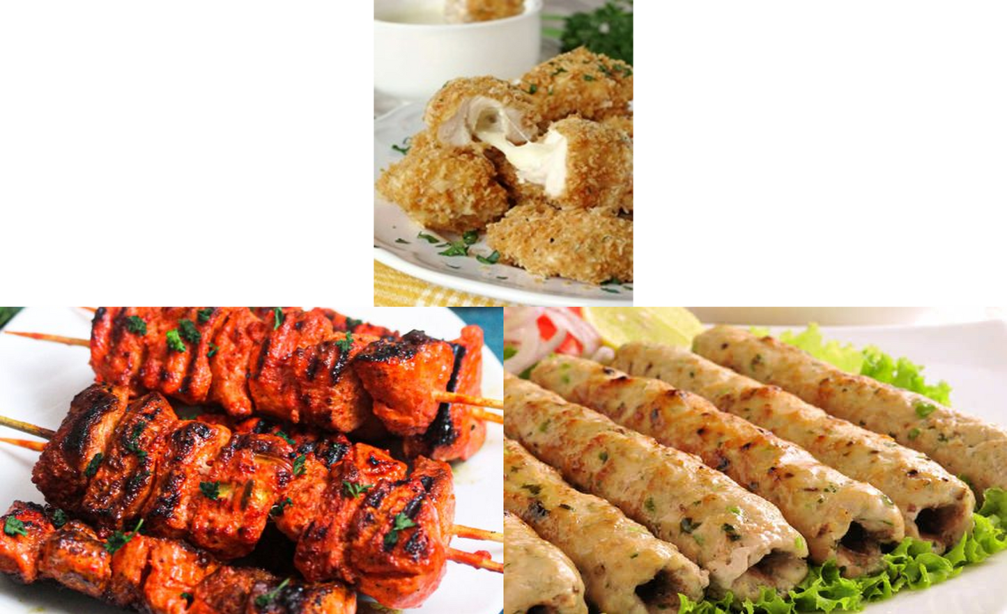 Combo Raw Kebabs and Chicken cheese nuggets ( 500g Chicken Cheese nuggets + 500g chicken tikka kebab + 500g Chicken Seekh kebab )